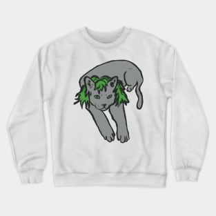 Cat with Green Hair Crewneck Sweatshirt